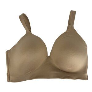 Natori Revelation 36D Wireless Contour Bra 723248 Tan Nude Adjustable Straps EUC